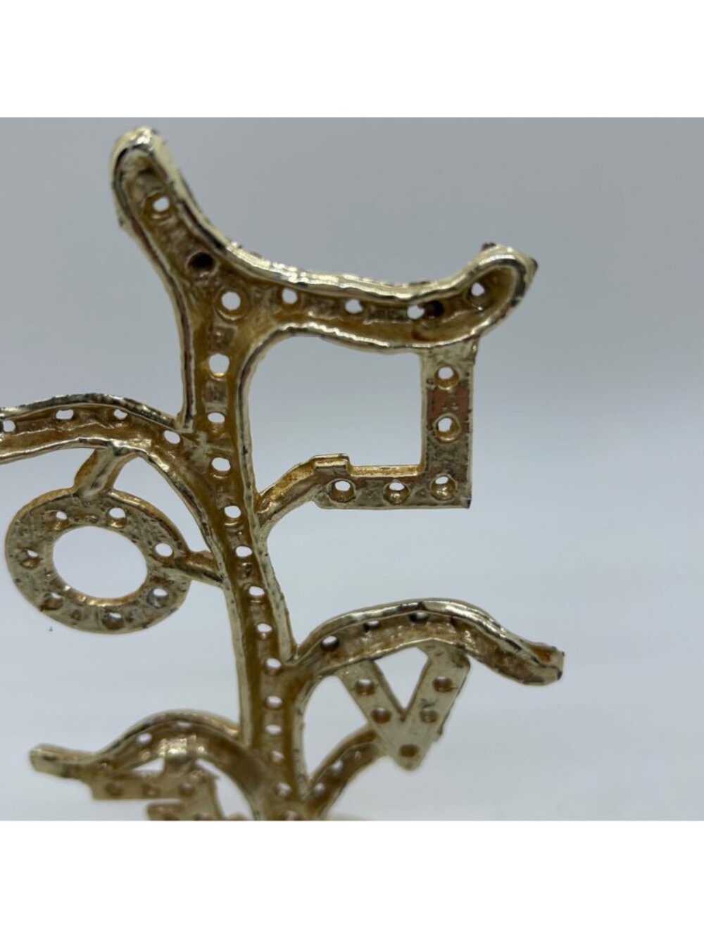 Vintage 1960s Earring Tree Torino Gold-tone LOVE Tree Figurine Gold-tone Display - Picture 16 of 16